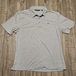 Travis Mathew Mens Polo Shirt XL Short Sleeve Gray Performance Golf Soft Casual